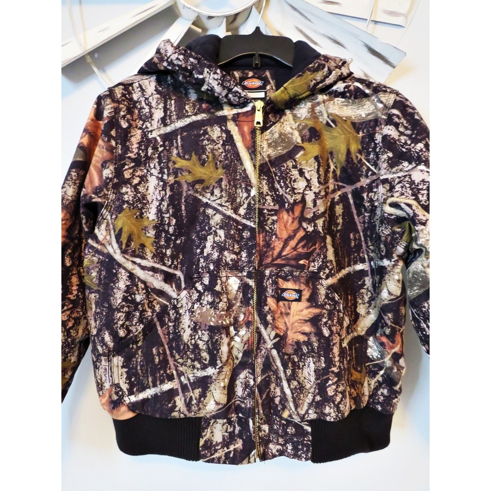Dickies Boy L 14/16 True Timber Conceal Camo Hooded Insulated Zip Hunting Jacket - Picture 2 of 9